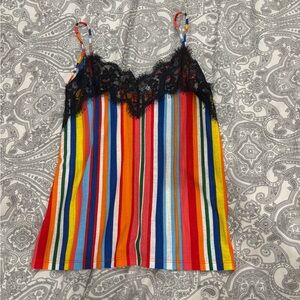 Zara Orange Red Lace Spaghetti Strap Camisole